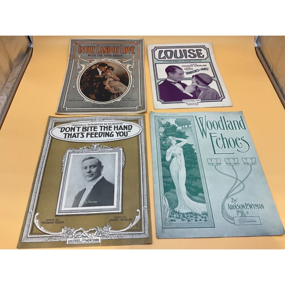 Antique‎ Sheet Music Collection "Louise," "Don't Bite the Hand," "Woodland Echo+